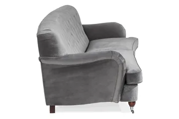Howard Riviera 3-personers Svunget Fløjlssofa - Lysegrå - Møbler - Sofaer - Howard sofa