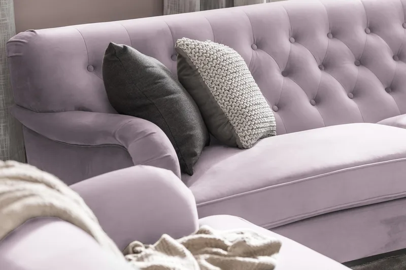 Howard Riviera 3-personers Svunget Fløjlssofa - Lilla - Møbler - Sofaer - Howard sofa