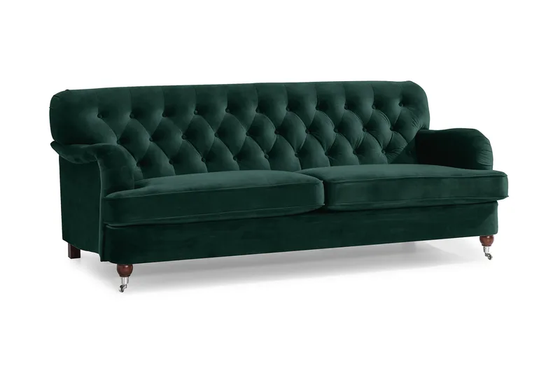 Howard Riviera 3-personers Fløjlssofa - Grøn - Møbler - Sofaer - Howard sofa