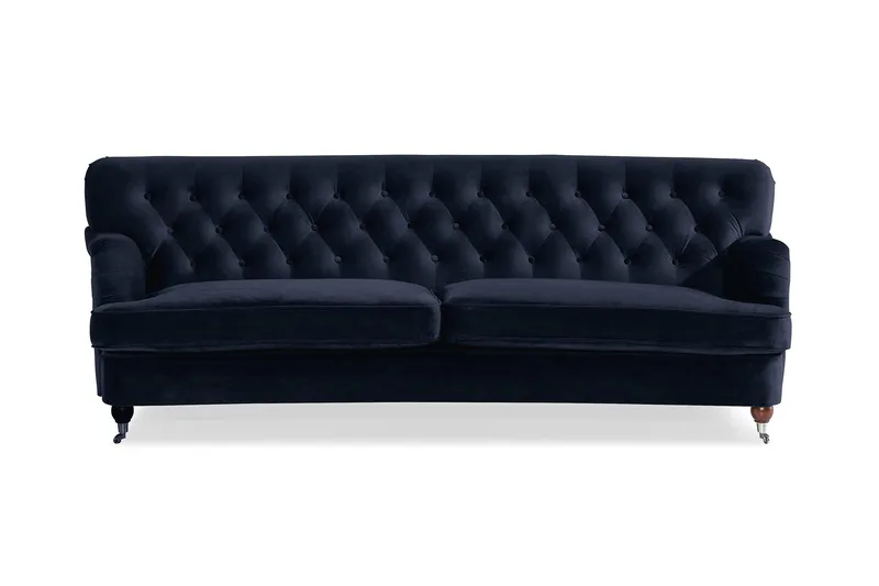 Howard Riviera 3-personers Svunget Fløjlssofa - Blå - Møbler - Sofaer - Howard sofa