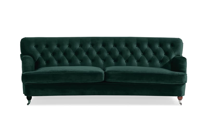 Howard Riviera Svajet 3-pers Sofa Velour - Mørkegrøn - Howard sofa - Velour sofaer - 3 personers sofa