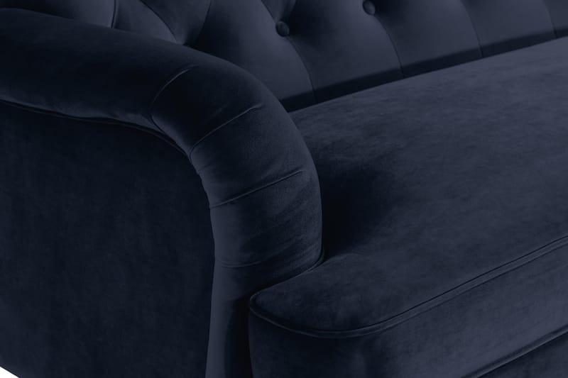 Howard Riviera Svajet 3-pers Sofa Velour - Midnatsblå - Howard sofa - Velour sofaer - 3 personers sofa