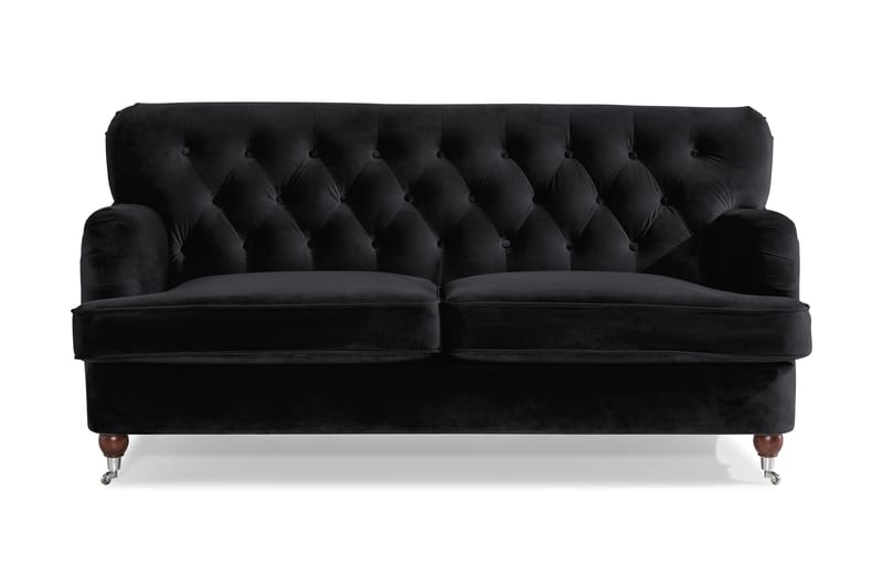 Howard Riviera Veloursofa 2-pers - Sort - Howard sofa - Velour sofaer - 2 personers sofa