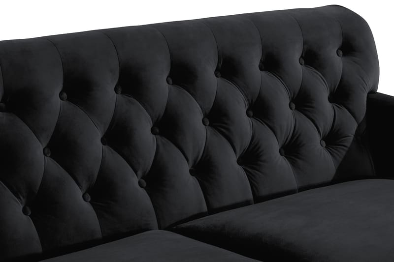 Howard Riviera Veloursofa 3-pers - Sort - Howard sofa - Velour sofaer - 3 personers sofa