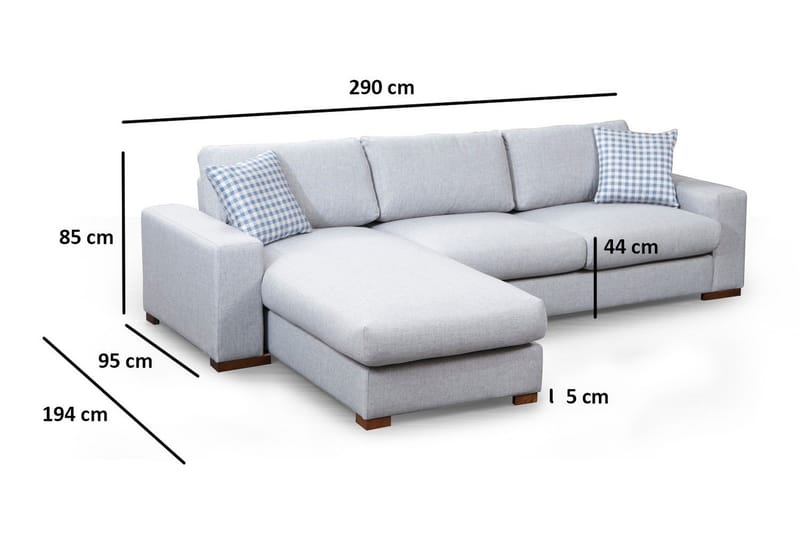 Huelva Chaiselongsofa - Grå - Møbler - Sofaer - Sofa med chaiselong