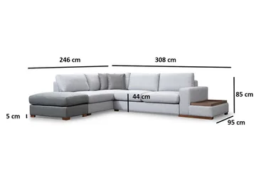 Huelva Chaiselongsofa - Grå - Møbler - Sofaer - Sofa med chaiselong