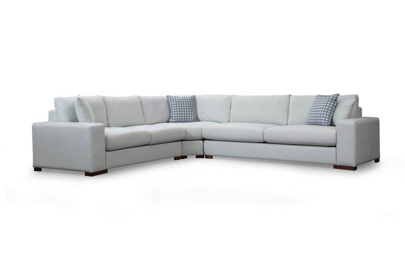 Huelva Venstrevendt L-formet Hjørnesofa 322 cm i Stof med Brede Armlæn - Isblå - Møbler - Sofaer - Hjørnesofa