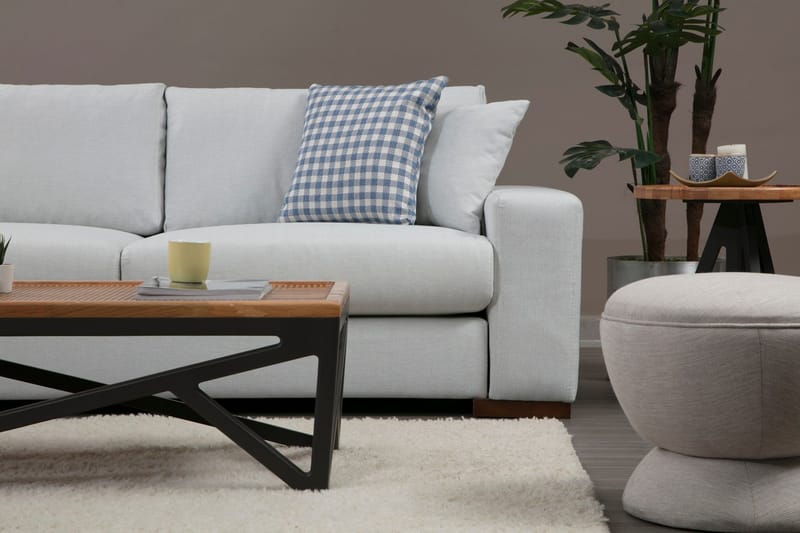 Huelva Venstrevendt L-formet Hjørnesofa 322 cm i Stof med Brede Armlæn - Isblå - Møbler - Sofaer - Hjørnesofa