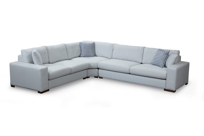 Huelva Venstrevendt L-formet Hjørnesofa 322 cm i Stof med Brede Armlæn - Isblå - Møbler - Sofaer - Hjørnesofa
