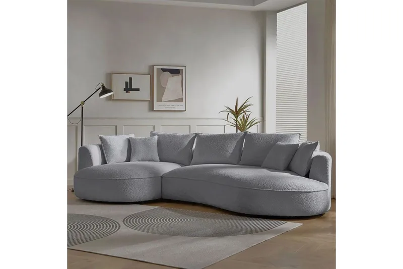 Hungirr Sofa med divan 4-personers - Grå - Møbler - Sofaer - 4 personers sofa