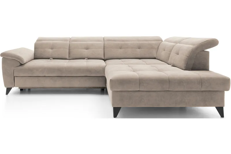 Inferne 5-personers Sofa med Chaiselong, Beige