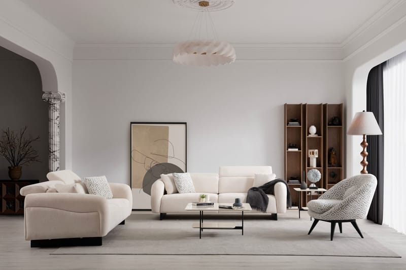 Ingang 3-personers sofa Chenille - Hvid - Møbler - Sofaer - 3 personers sofa