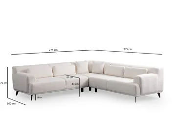 Jaguar 4-personers Sofa med Chaiselong - Hvid - Møbler - Sofaer - Sofa med chaiselong