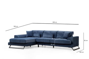 Jaraad Chaiselongsofa 3-personers - Blå - Møbler - Sofaer - Sofa med chaiselong