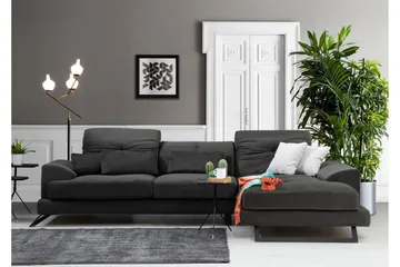 Jaraad Hjørnesofa med Chaiselong Højre - Sort - Møbler - Sofaer - Sofa med chaiselong