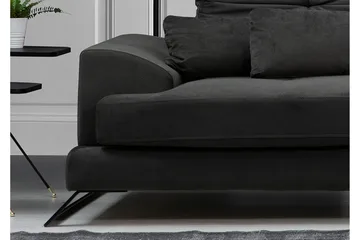 Jaraad Hjørnesofa med Chaiselong Højre - Sort - Møbler - Sofaer - Sofa med chaiselong