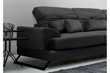 Jaraad Hjørnesofa med Chaiselong Højre - Sort - Møbler - Sofaer - Sofa med chaiselong