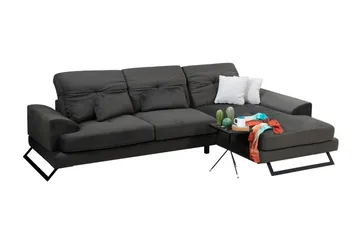 Jaraad Hjørnesofa med Chaiselong Højre - Sort - Møbler - Sofaer - Sofa med chaiselong