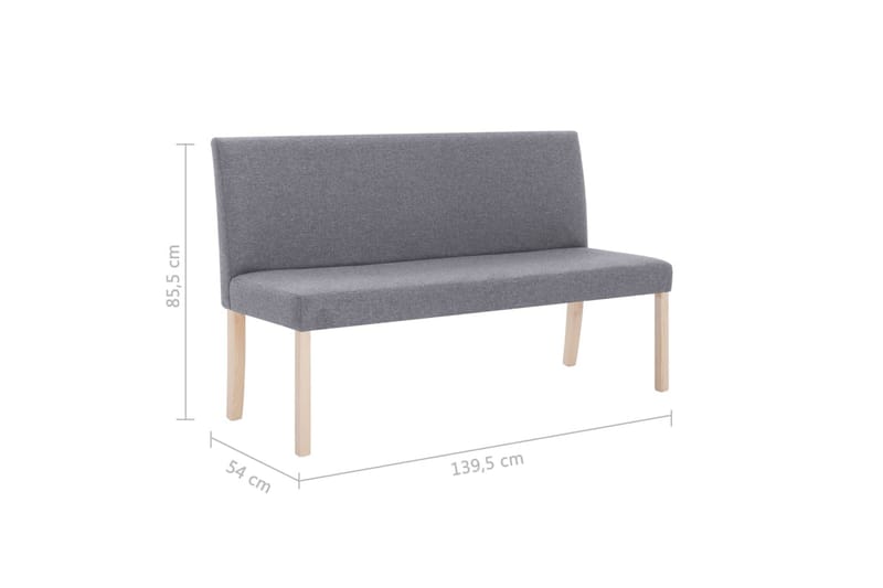 Bænk 139,5 Cm Polyester Lysegrå - Grå - Køkkensofaer