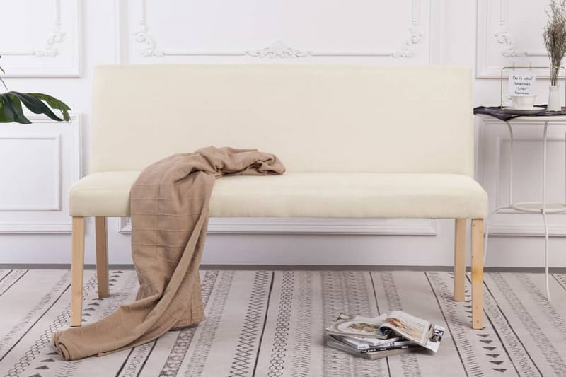 Bænk 139,5 Cm Polyester Cremefarvet - Creme - Møbler - Sofaer - Køkkensofaer