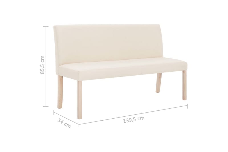 Bænk 139,5 Cm Polyester Cremefarvet - Creme - Møbler - Sofaer - Køkkensofaer