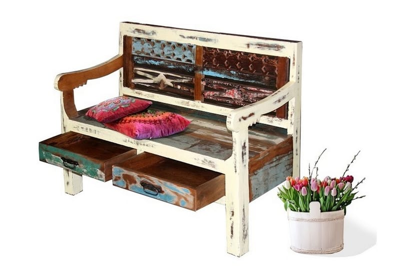 Vecchia køkkensofa 120 cm - akacie flerfarvet - Møbler - Sofaer - Køkkensofaer