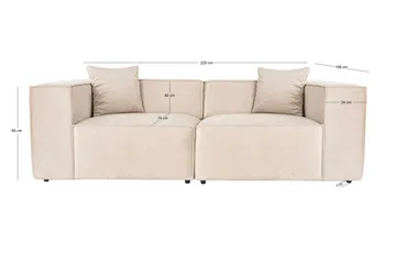 Kaolins Sofa 2-personers - Creme - Møbler - Sofaer - 2 personers sofa