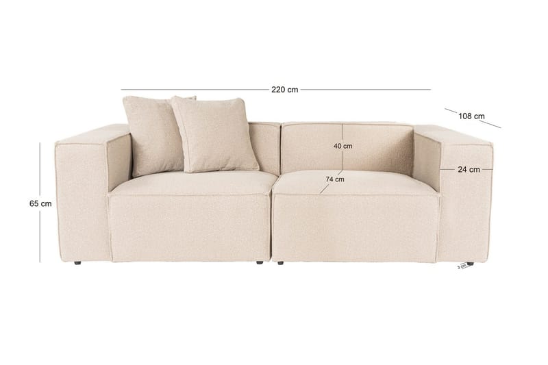 Kaolins Sofa 2-personers - Fersken - M øbler - Sofaer - 2 personers sofa