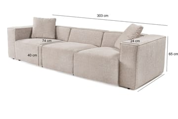 Kaolins Sofa 3-personers - Mokka - Møbler - Sofaer - Modulsofaer - Komplet modulsofa