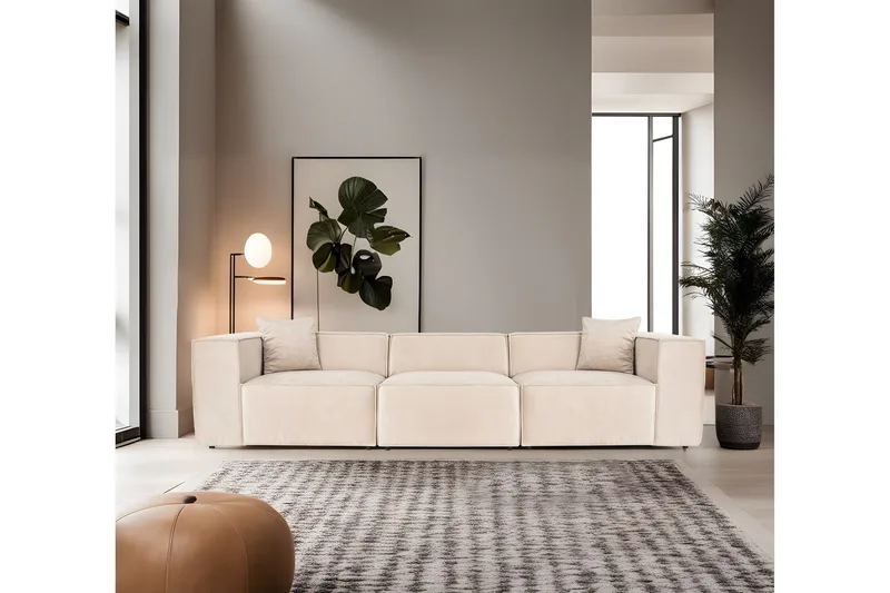 Kaolins Sofa 3-personers - Creme - Møbler - Sofaer - Modulsofaer - Komplet modulsofa