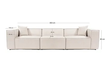 Kaolins Sofa 3-personers - Lys brun - Møbler - Sofaer - Modulsofaer - Komplet modulsofa