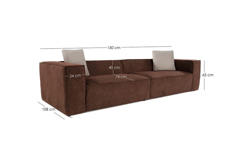 Kaolins Sofa 3-personers - Brun - Møbler - Sofaer - 3 personers sofa