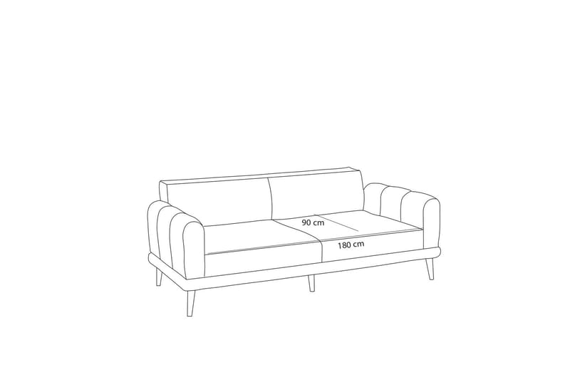 Khambalia 3-personers Sofa - Creme - Møbler - Sofaer - 3 personers sofa