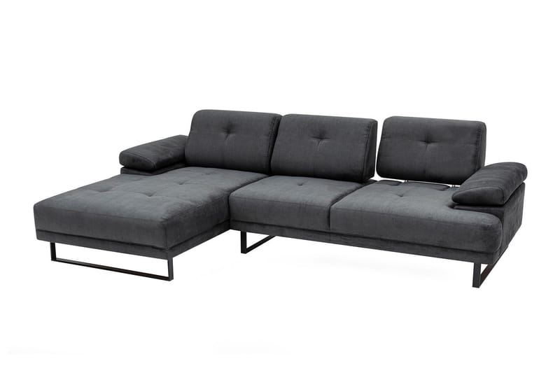Kitimat 3-personers Venstrevendt L-formet Sofa med Chaiselong 274 cm i Stof - Grå - Møbler - Sofaer - Sofa med chaiselong