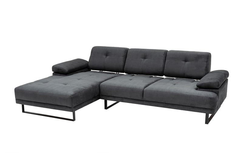 Kitimat 3-personers Venstrevendt L-formet Sofa med Chaiselong 274 cm i Stof - Grå - Møbler - Sofaer - Sofa med chaiselong