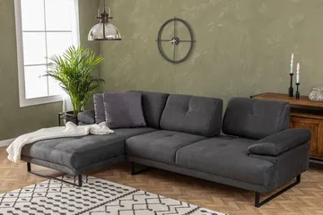 Kitimat 3-personers Venstrevendt L-formet Sofa med Chaiselong 274 cm i Stof - Grå - Møbler - Sofaer - Sofa med chaiselong