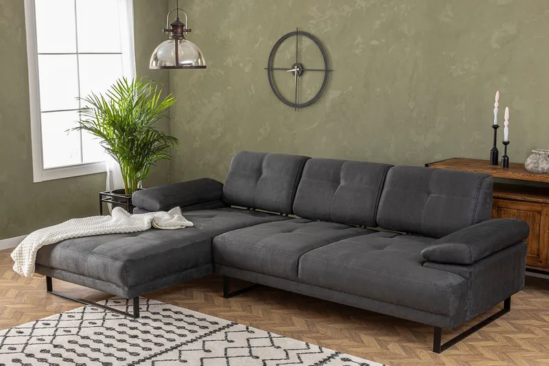 Kitimat Chaiselongsofa 3-personers - Antracit - Møbler - Sofaer - Sofa med chaiselong