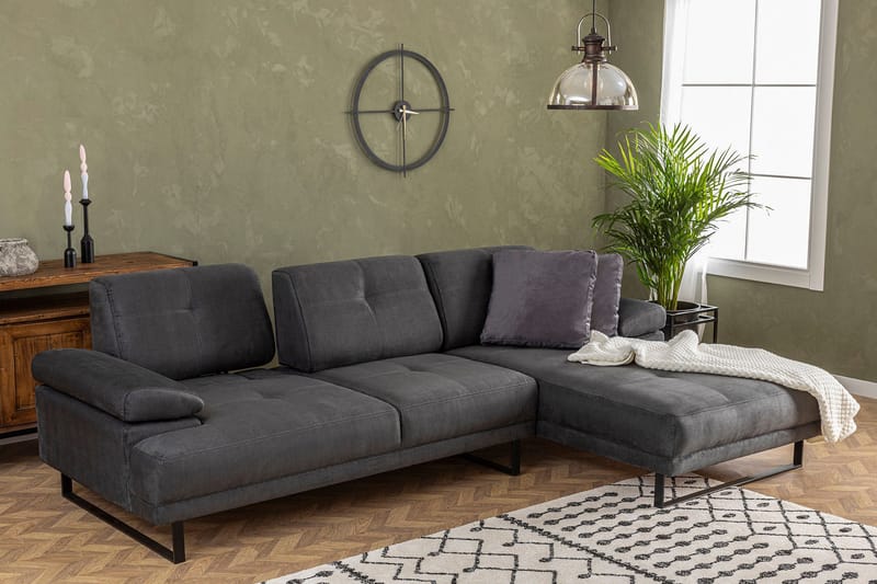Kitimat Chaiselongsofa 3-personers - Antracit - Møbler - Sofaer - Sofa med chaiselong