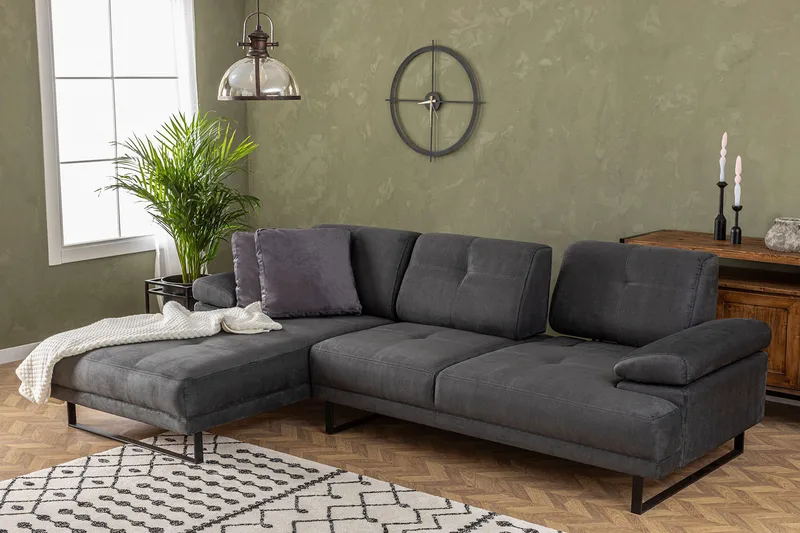 Kitimat Chaiselongsofa 3-personers - Antracit - Møbler - Sofaer - Sofa med chaiselong