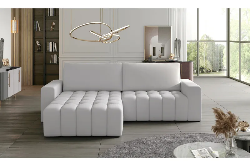 Abonetta Chaiselongsovesofa Venstre - Læder/Hvid - Møbler - Sofaer - Lædersofaer