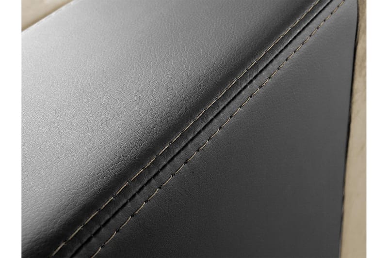 Aden 3-personers Hjørnesofa Venstre Udtrækkelig i Stof med Underrede i Kunstlæder - Lysegrå - Møbler - Sofaer - Lædersofaer