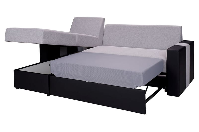 Aden Hjørnesofa Venstre - Grå/Sort - Møbler - Sofaer - Lædersofaer