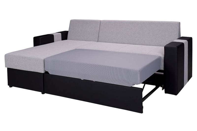 Aden Hjørnesofa Venstre - Grå/Sort - Møbler - Sofaer - Lædersofaer