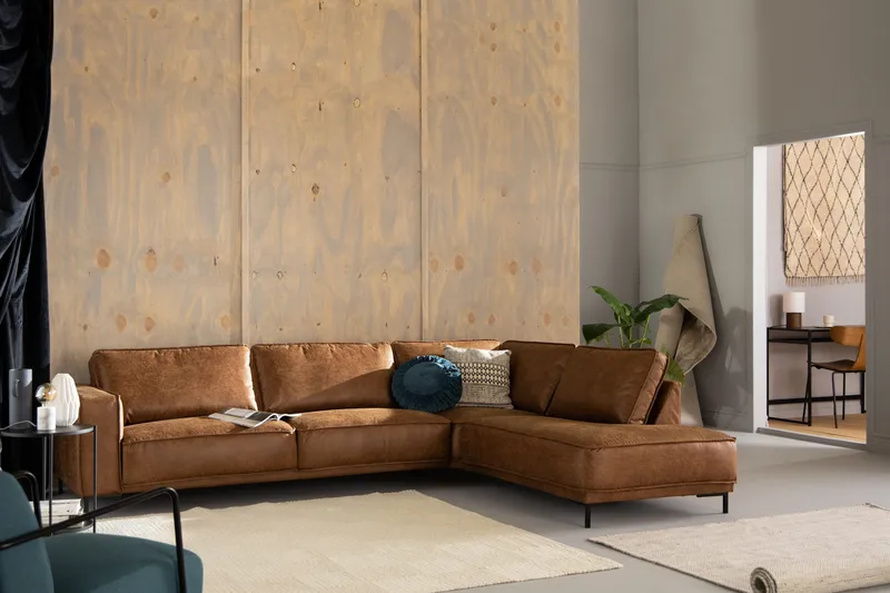 Akron 2,5-personers Sofa med Chaiselong Højre Læder - Møbler - Sofaer - Lædersofaer