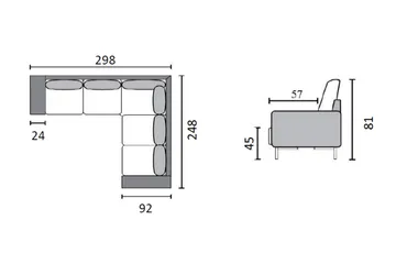 Akron hjørnesofa bonded læder - Møbler - Sofaer - Lædersofaer