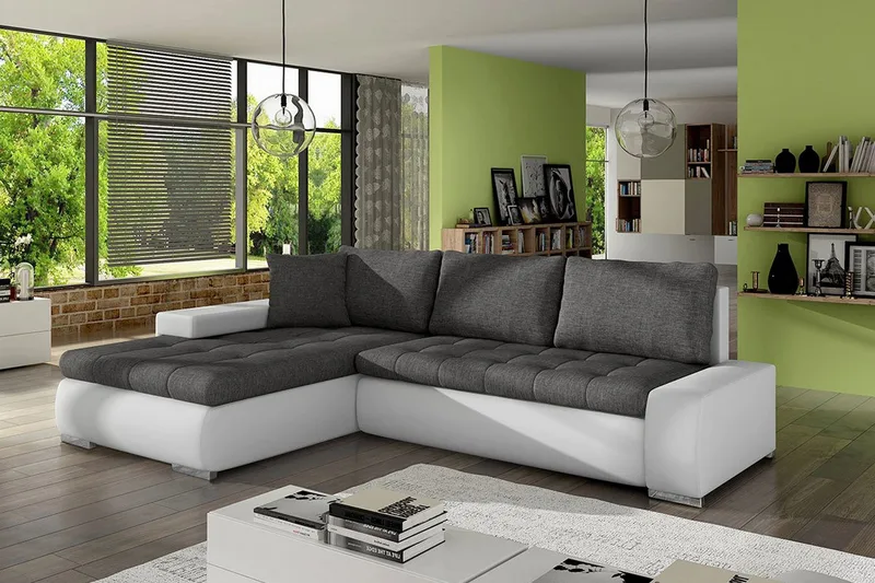 Cerys Sovesofa med diva 265x185x85 cm - Møbler - Sofaer - Lædersofaer