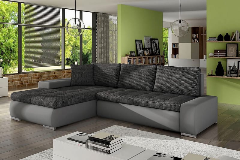 Cerys Sovesofa med diva 265x185x85 cm - Møbler - Sofaer - Lædersofaer