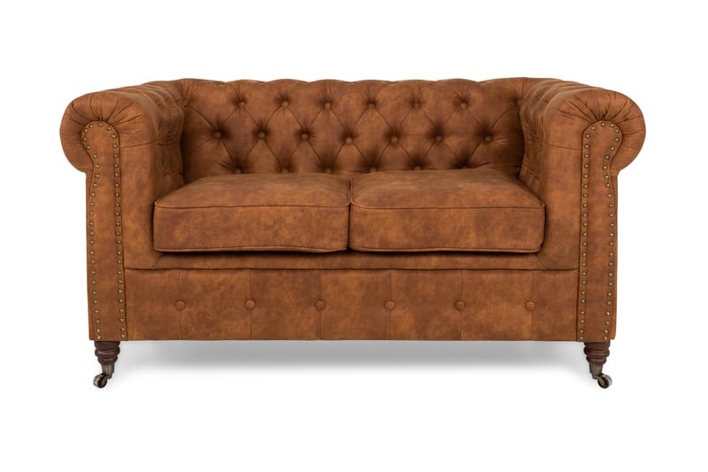 Chesterfield Deluxe 2-pers Sofa - Cognac - Lædersofaer - Chesterfield sofaer - 2 personers sofa