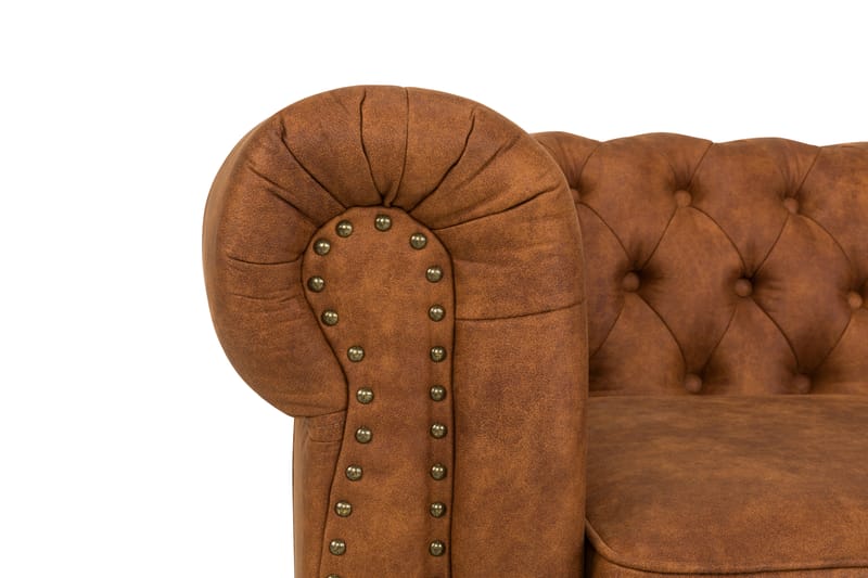 Chesterfield Deluxe 2-pers Sofa - Cognac - Lædersofaer - 2 personers sofa - Chesterfield sofaer