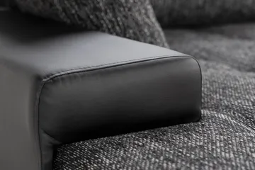 Cillo U-Sovesofa Vendbar Kunstlæder - Sort/Mørkegrå - Møbler - Sofaer - Lædersofaer
